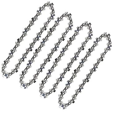 Imagem de Mini corrente de motosserra de 10 cm, corrente de motosserra elétrica portátil de substituição sem fio, mini corrente de motosserra elétrica sem fio para corte de poda de galho de madeira (4 peças)