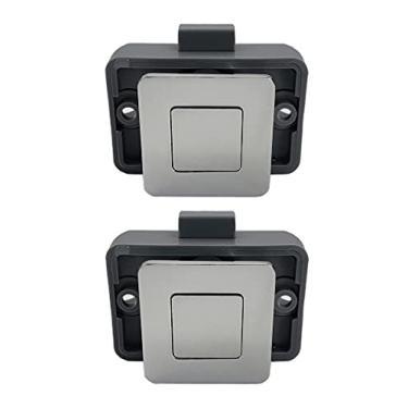 Imagem de 2 conjuntos de botão de pressão de metal Purocean trava quadrada trava marinha para barcos iates motorhome caravan trailer campistas com 30 mm/1,18" formato quadrado