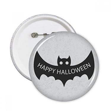 Imagem de Hallowmas Black Morcegos Feliz Dia das Bruxas Alfinetes Redondos Emblema Botão Decoração 5 peças