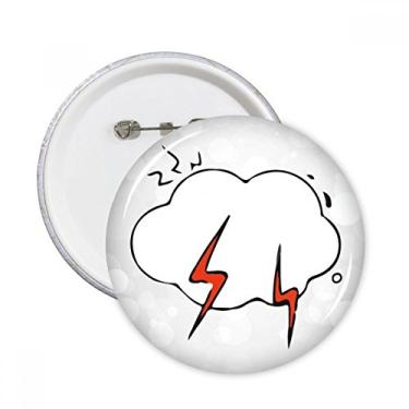 Imagem de Ilustração de nuvem clima padrão pinos redondos emblema botão decoração acessório 5 peças