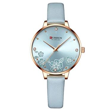Imagem de LIANGYAN Relógio feminino de quartzo feminino relógio de pulso analógico 3ATM à prova d'água para mulheres com pulseira de couro