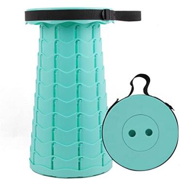 Imagem de KELATI Banqueta dobrável, banco retrátil telescópico com bolsa de armazenamento, capacidade de 180 kg, para viagens ao ar livre, pesca, caminhadas e churrasco - verde