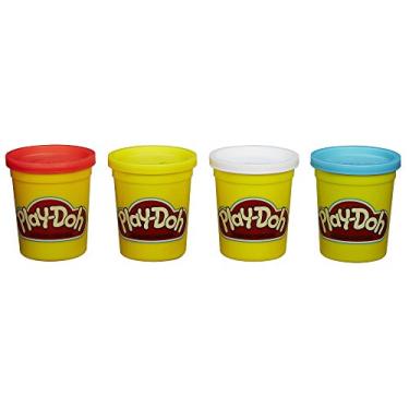 Imagem de Hasbro Play-Doh Pacote com 4 cores 473 ml Total - Vermelho, Amarelo, Branco e Azul
