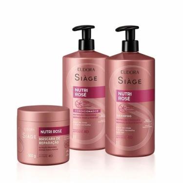 Imagem de Nutri Rosé: Shampoo 1L + Condicionador 1L + Máscara 500G - Eudora