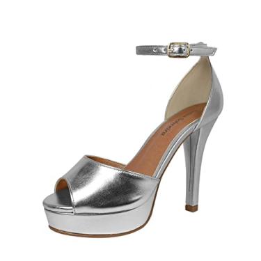 Imagem de Meia Pata Salto Alto Fino Luiza Sobreira Prata Mod. 2189