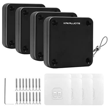 Imagem de Fecho de porta com sensor automático sem perfurações, fecho automático multifuncional, fecho de porta de automóvel comercial residencial com cordão, porta mais próxima para uso interno, casa, tempestade (pacote com 4)