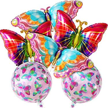 Imagem de Huge, 38 Inch Butterfly Balloon - Pack of 6, Butterfly Party Decorations | Multicolor Butterfly Balloons for Fairy Princess Butterfly Birthday Decorations | Butterfly Baby Shower Decorations for Girl