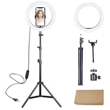 Imagem de Kit Iluminador Anel de Led Ring Light 10 Polegadas 26cm + RingLight 6 Polegadas 16cm de Mesa Youtuber Selfie Pro Usb Led