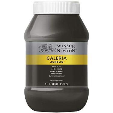 Imagem de Winsor & Newton Tinta Acrílica Galeria W&N 1 Litro 331 Ivory Black