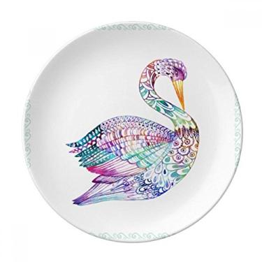 Imagem de Prato de aquarela de pássaro colorido decorativo de porcelana salver louças de jantar