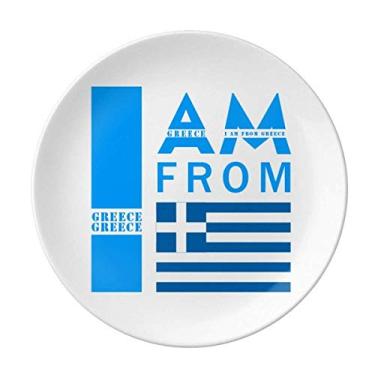 Imagem de I Am From Greece Prato Decorativo de Porcelana Salver Prato de Jantar