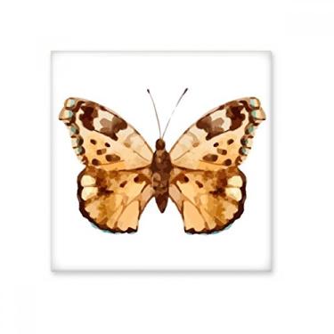 Imagem de Borboleta com asas marrons decalque brilhante azulejo de cerâmica pedra adornada tijolo vitrificado