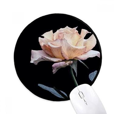 Imagem de Mouse pad rosa branco lindas flores para escritório tapete redondo para computador