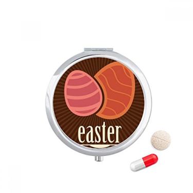 Imagem de Porta-comprimidos com estampa de ovo vermelho Festival de Religião da Páscoa Caixa de armazenamento de remédios