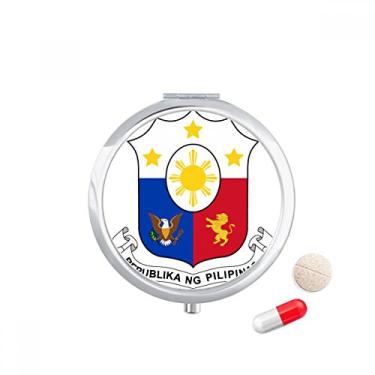 Imagem de Porta-comprimidos com emblema nacional da Ásia, Filipinas, compartimento para armazenamento de medicamentos
