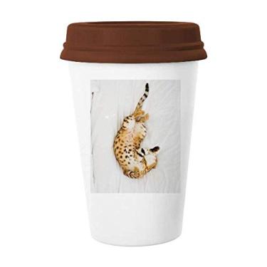 Imagem de Caneca de foto de gato de oceloto de animal, caneca de copo de cerâmica para copo de café