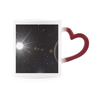 Imagem de Caneca branca sensível ao calor Dark Sky Night Caneca vermelha muda de cor