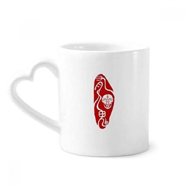 Imagem de Caneca de pintura com selo da China Demon Head Caneca de café cerâmica copo de coração de vidro