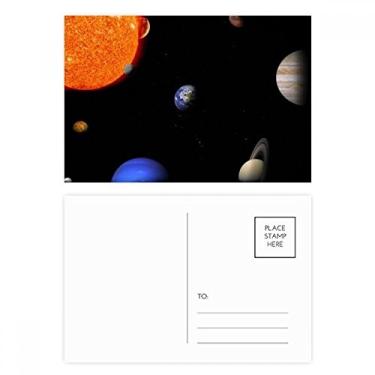 Imagem de Planeta vermelho azul escuro céu postal conjunto de cartões postais aniversário cartão de agradecimento