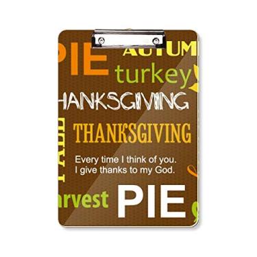 Imagem de Prancheta de prancheta com estampa de torta de outono para dia de Ação de Graças A4