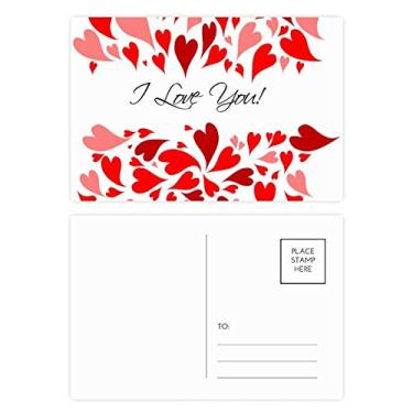 Imagem de Dia dos Namorados I Love You Conjunto de cartões postais vermelhos Cartão de felicitações de aniversário
