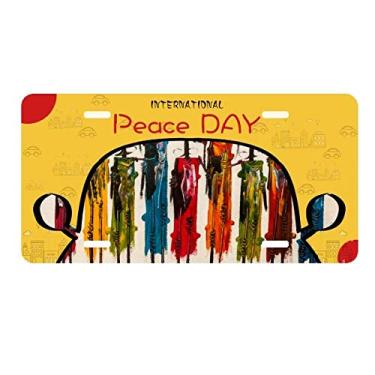 Imagem de DIYthinker Arte abstrata African Black Warrior placa de carro decoração Dia da Paz