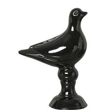 Imagem de Pombinha No Pedestal Ceramicas Pegorin Preto
