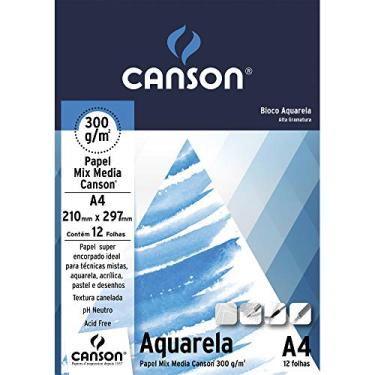 Imagem de CANSON Linha Universitária, Bloco de Papel A4 Para Aquarela, 12 Folhas de 300g/m²