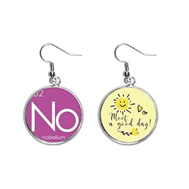 Imagem de Elementos de Chestry Tabela de Período Actinida Nobelium Sem Orelha Brincos de Flor de Sol Joias Moda