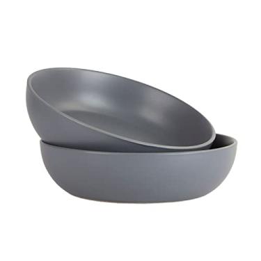 Imagem de 10 Strawberry Street Tigela de servir Wazee Matte 23 cm/1,360 g, conjunto de 2, carvão