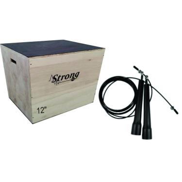 Imagem de Cordinha De Pular + Jump Box 12 Caixa De Salto Treino