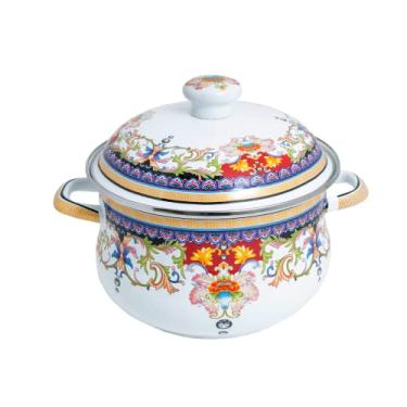Imagem de Caçarola Esmaltada Indiana 22cm C/Tampa C/indução