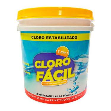 Imagem de Cloro Para Piscinas 3 Em 1 Facil Desinfetante Oxidante Estabilizante Balde De 10kg