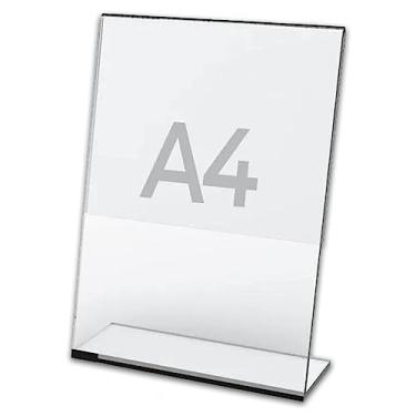 Imagem de Display Expositor A4 21x30cm Em L Ps Cristal Acrílico Balcão
