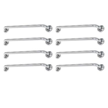 Imagem de Alça de Apoio Barra 60cm Inox Kit 8 Unidades Segurança Acessibilidade Suporte Idoso Anti Queda Banheiro Corrimao Escada