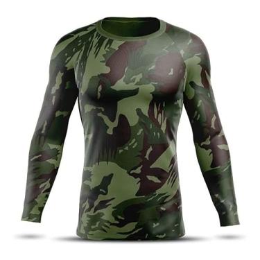 Imagem de Blusa Dry Fit Camisa Térmica Camiseta Manga Longa Masculino Feminino Rash Guard Proteção UV +50 Camuflada Exército Bope Caveira Polícia (M, EXÉRCITO)