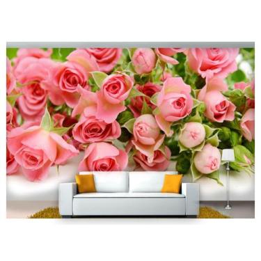 Imagem de Papel De Parede Flores Rosas Romantico 3D Nfl214 - Você Decora
