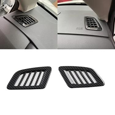 Imagem de APEXRA Compatível com ABS cromado painel ar condicionado saída de ventilação moldura acabamento adesivo interior acessórios de carro para 2023 Honda CRV (2 peças de fibra de carbono)
