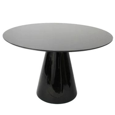 Imagem de Mesa De Jantar Cone Redonda 150 Cm Laqueada Cor Preto