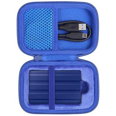 Imagem de co2CREA Capa rígida compatível com unidade de estado sólido SSD portátil Samsung T7 Shield T9 (capa azul)