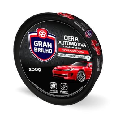 Imagem de Cera Automotiva Pasta Revitalizadora Gran Brilho 200G, Gran Brilho, Cera Pasta Em Lata Para Veículos, Preto, Mais Brilho, Proteção e Duração, Protege De Intempéries E Não Mancha As Borrachas
