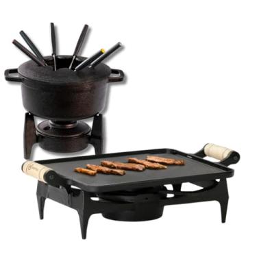 Imagem de Fondue 1,7 L Com 6 Garfos Mais Rechaud Chapa De Ferro Fundido