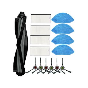 Imagem de Peças de reposição para Ecovacs Deebot OZMO U2 U2-Pro DGN22 acessórios de aspirador de pó robô 1 escova principal 6 escovas laterais 4 filtros 4 acessórios de esfregão