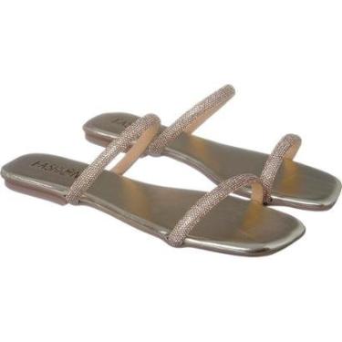 Imagem de Rasteirinhas Feminina Com Pedraria Brilho Tira Strass Luxo-Feminino