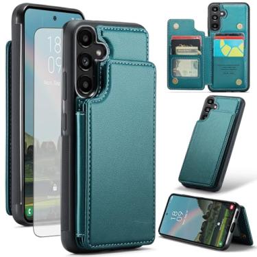 Imagem de Asuwish Capa de telefone para Samsung Galaxy A55 5G capa carteira com protetor de tela de vidro temperado e bloqueio de RFID couro PU suporte para cartão de crédito acessórios de celular A 55 55A