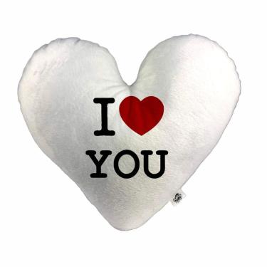 Imagem de Almofada Coração Pelúcia I Love You Namorados Tamanho:M