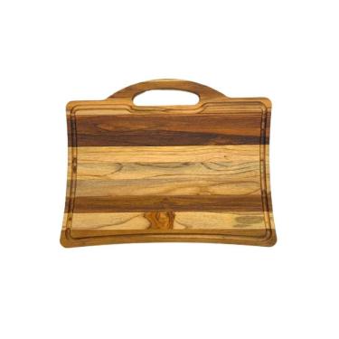 Imagem de Tábua de Cortar e Servir Maleta III com Alça em Madeira Teca