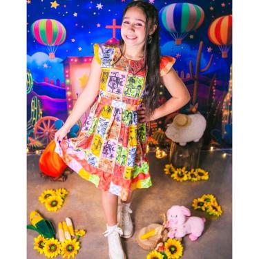 Imagem de Vestido Infantil luxo junino Arraial