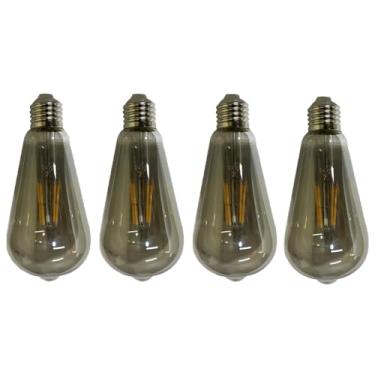Imagem de Lampada Led Multi Filamento Fume Vintage 30W Kit 4 Uni Decoraçao Iluminaçao Sala Quarto Varanda Casa Branco Quente