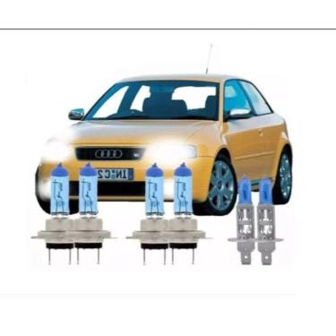 Imagem de Kit Lâmpada Super Branca Audi A3 1997 A 2006 Techone H7 H1